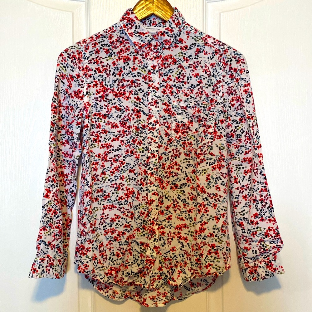 Women’s Beach Lunch Lounge Collection Long Sleeve Floral Button Down size XS